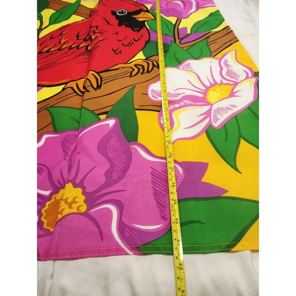 Cardinal Flower Garden Flag 28x41 Decorative Outdoor Banner Red Bird 90's Vtg